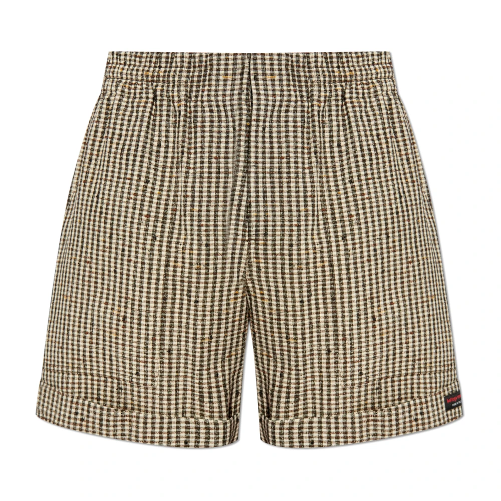 Bottega Veneta Geruite shorts Beige Heren