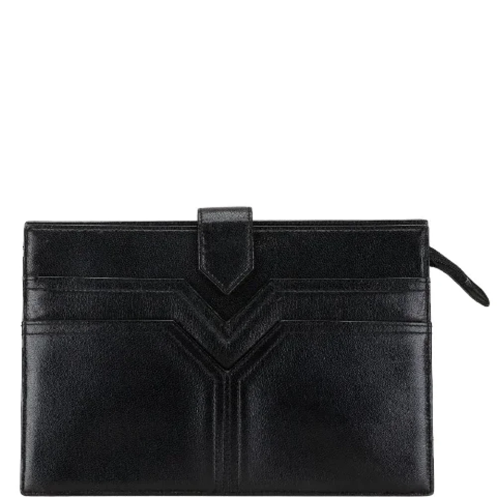 Yves Saint Laurent Vintage Pre-owned Leather clutches Black Dames