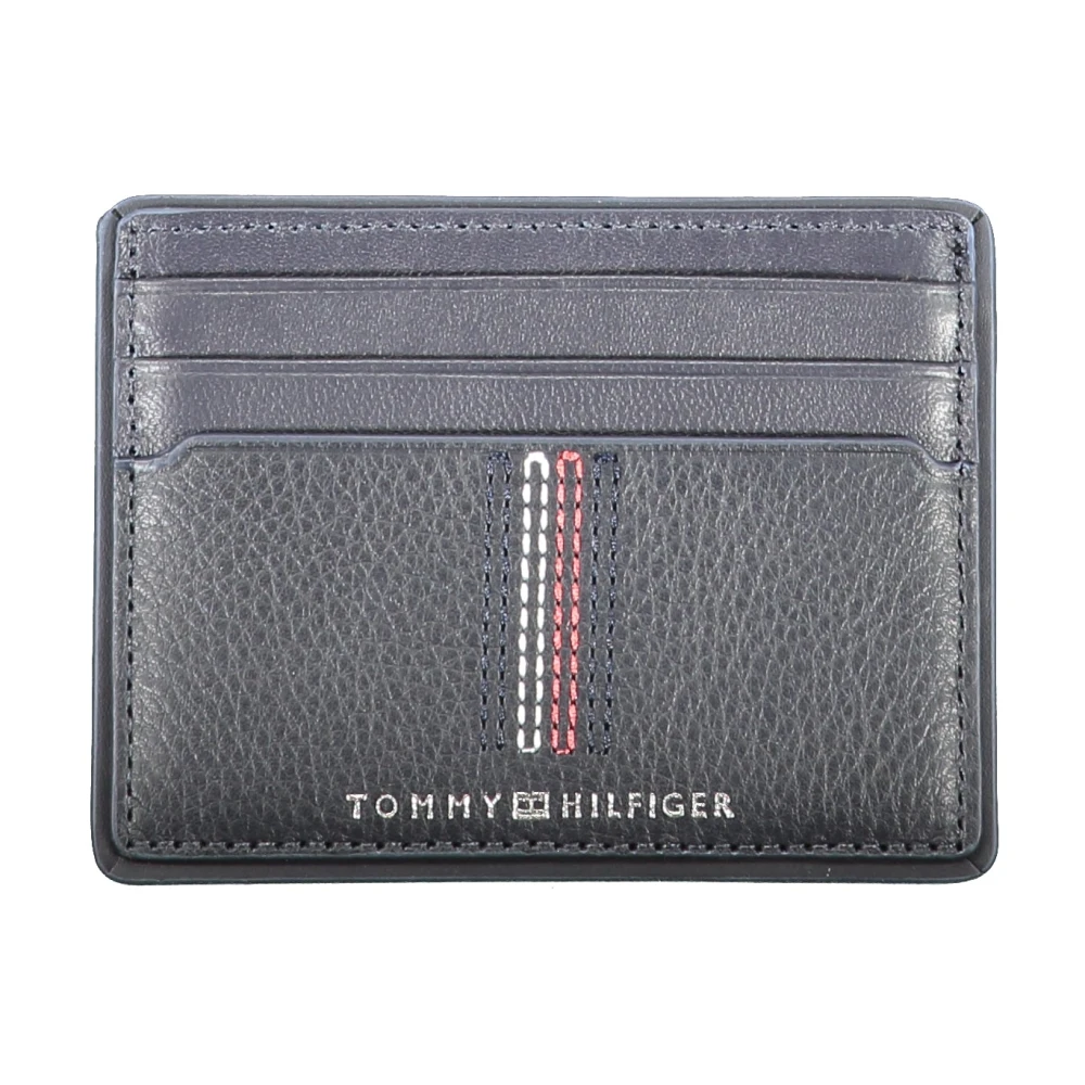 Tommy Hilfiger Heren Portemonnee Blauw Kaarthouder Contrast Logo Blue Heren