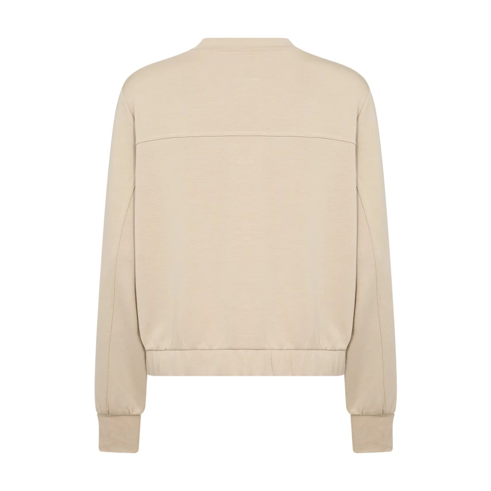 Soyaconcept Zachte Sweat Vest met Mandarin Kraag Beige Dames
