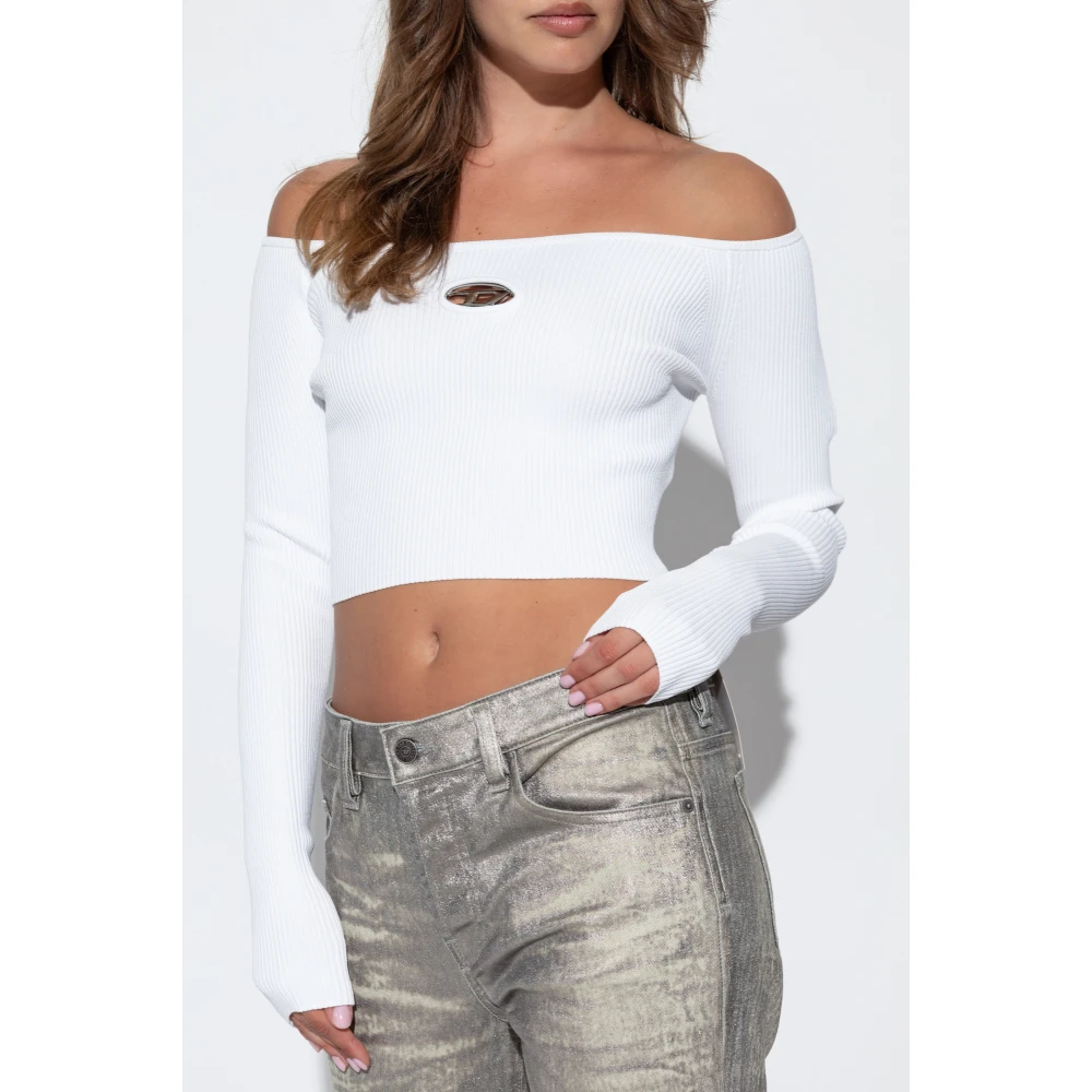 Diesel Trui met M-Vera-Ls logo White Dames