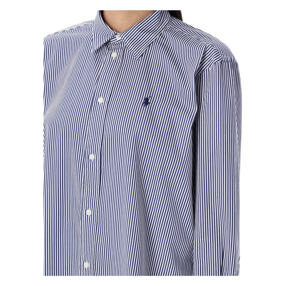 Ralph Lauren Dameskleding Shirts Wit Blauw Gestreept Ss25 Blue Dames