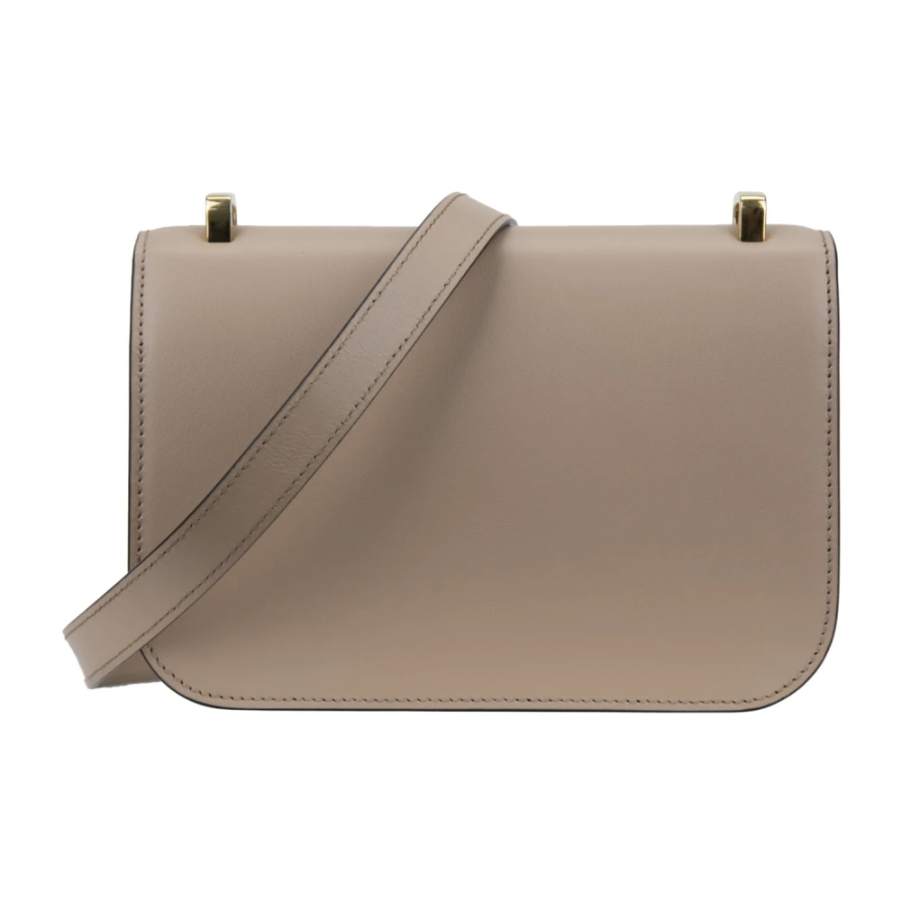 Miu Leren Dames Schoudertas met Druksluiting Beige Dames