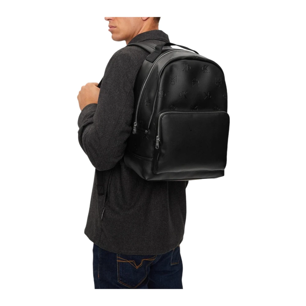 Calvin Klein Zwarte Monogram Rugzak Stijlvol en Functioneel Black Heren