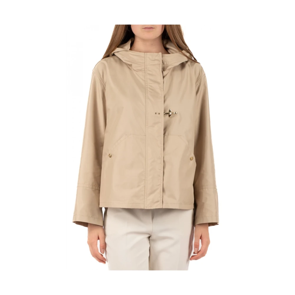 Fay Beige Waterdichte Parka met Capuchon Beige Dames