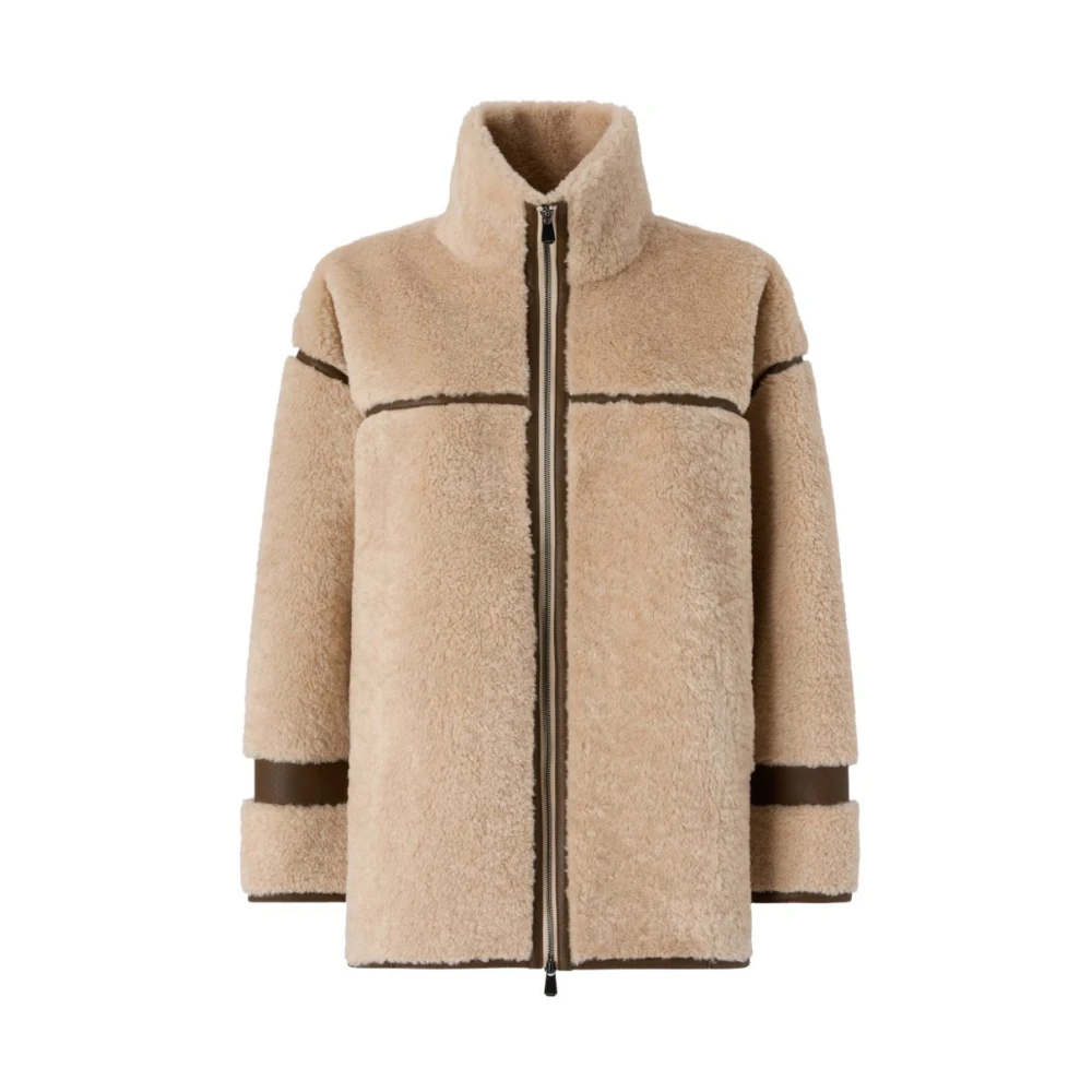 Pinko , Faux Fur & Shearling Jackets, Female, Beige, S, Faux Fur & Shearling Jacket