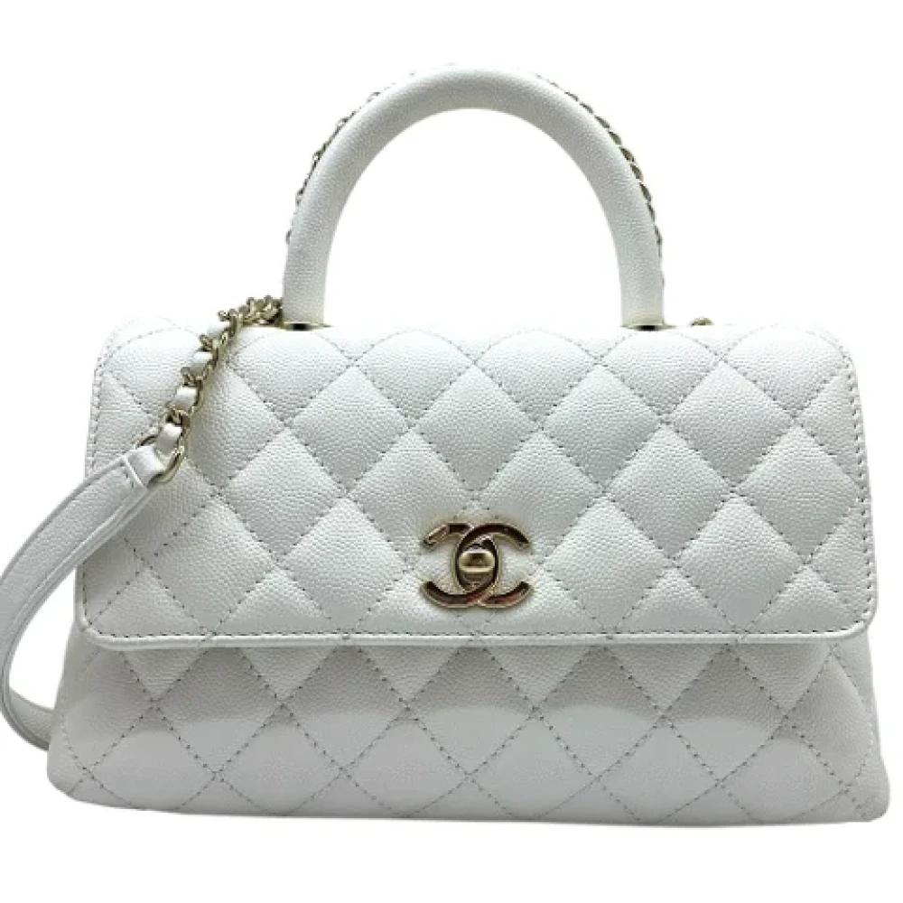 Chanel Vintage Pre-owned Leather handbags White Dames