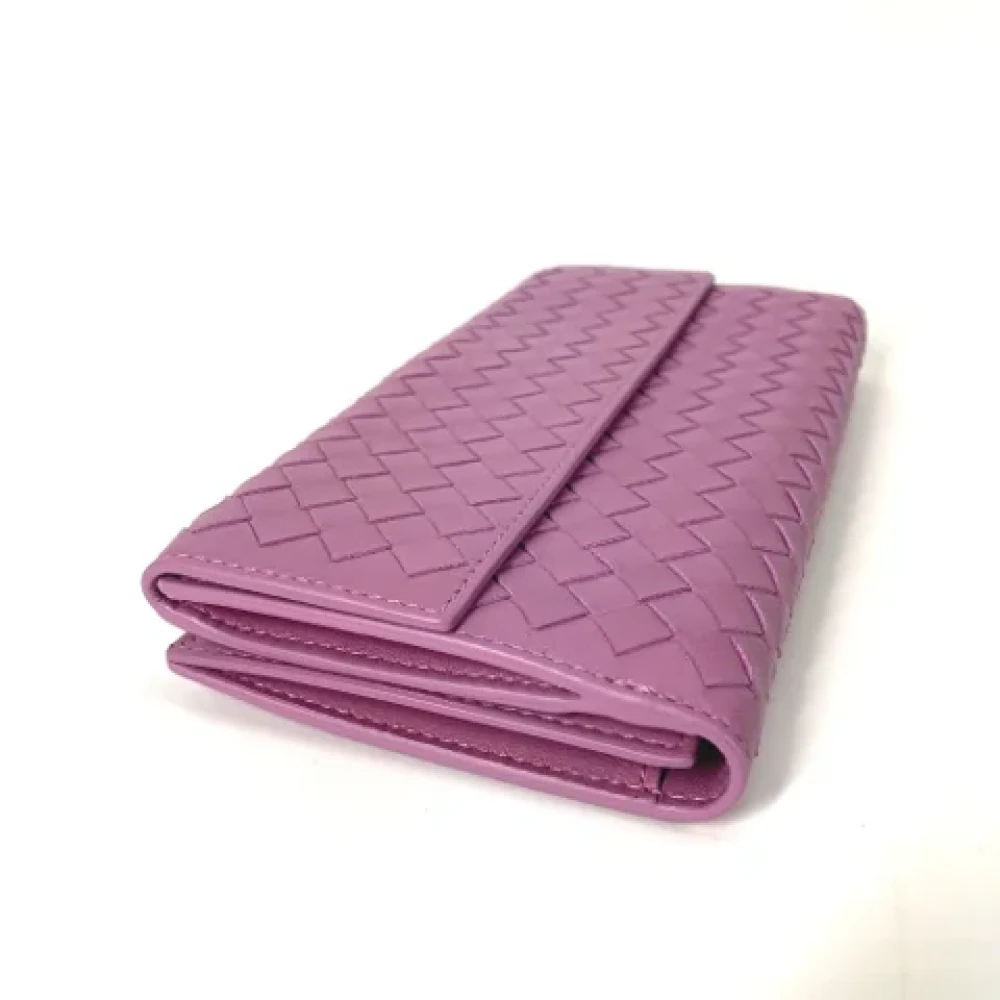 Bottega Veneta Vintage Pre-owned Leather wallets Purple Dames