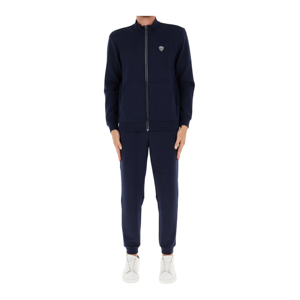 Emporio Armani EA7 Sportieve Zwarte Broek voor Mannen Blue Heren