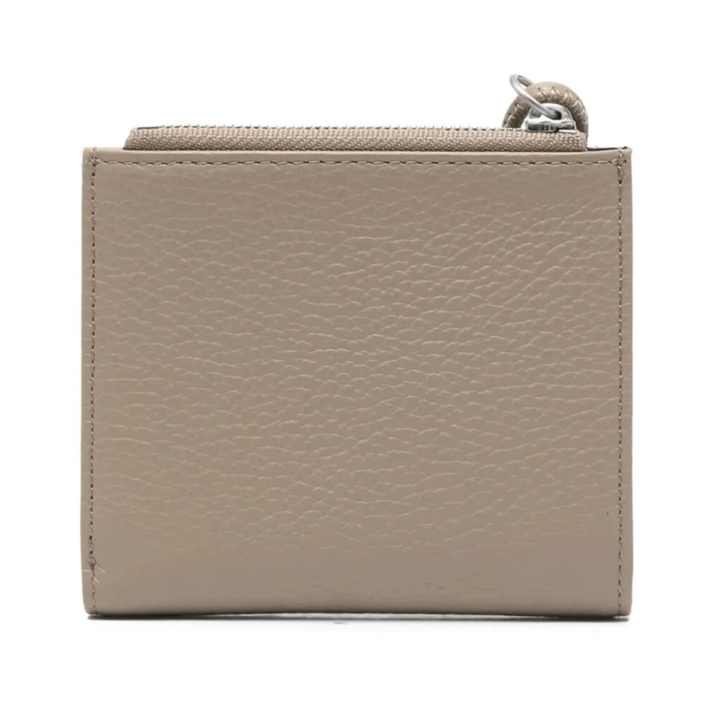 Emporio Armani Smalle Leren Kaarthouder Gray Heren