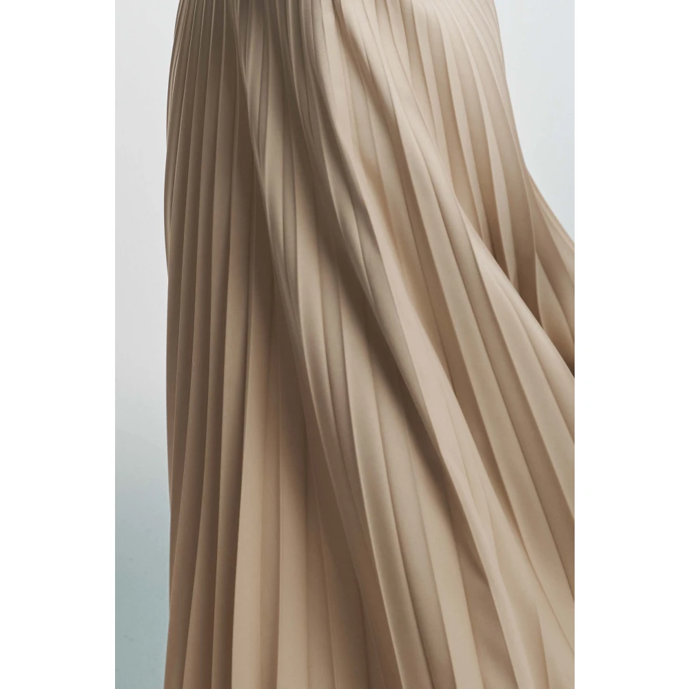 Kocca Geplooide Viscose Rok Beige Dames