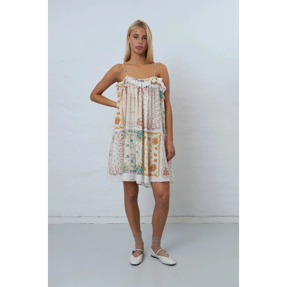 Stella Nova Gedrukte Mini Jurk met Spaghettibandjes Multicolor Dames