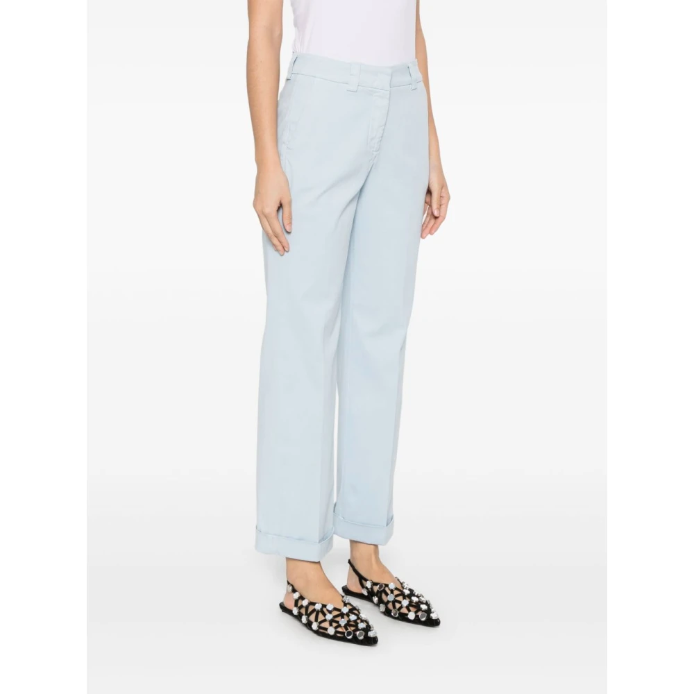 Peuterey Lichtblauwe Broek met Verborgen Sluiting Blue Dames
