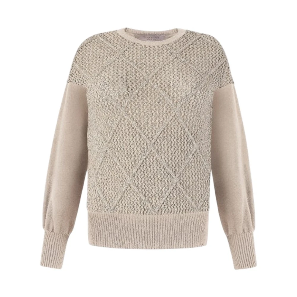 D.exterior Women's Beige 61634 Round-Neck Knitwear