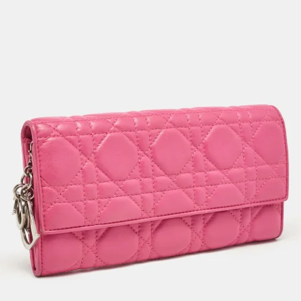 Dior Vintage Pre-owned Leather wallets Pink Dames