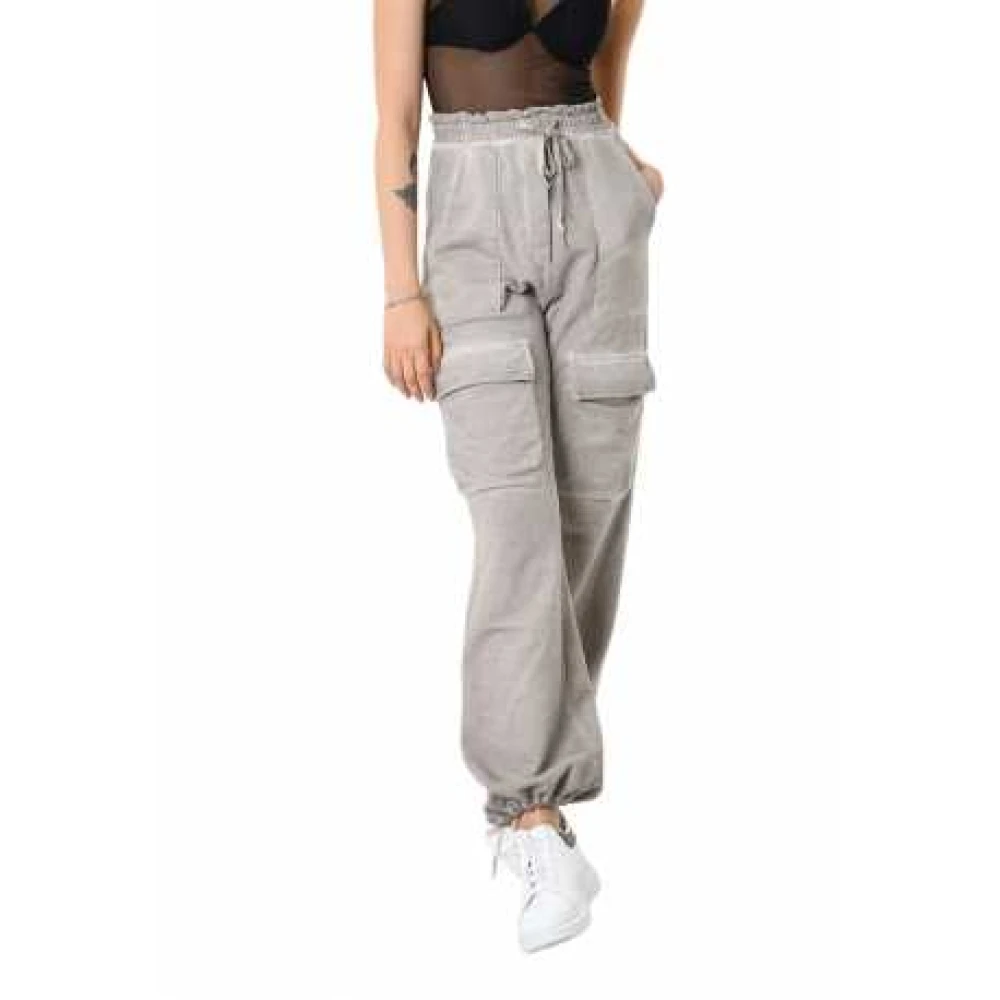 La Haine Inside Us Zand Wide-Cut Cargo Broek Fleece Beige Dames