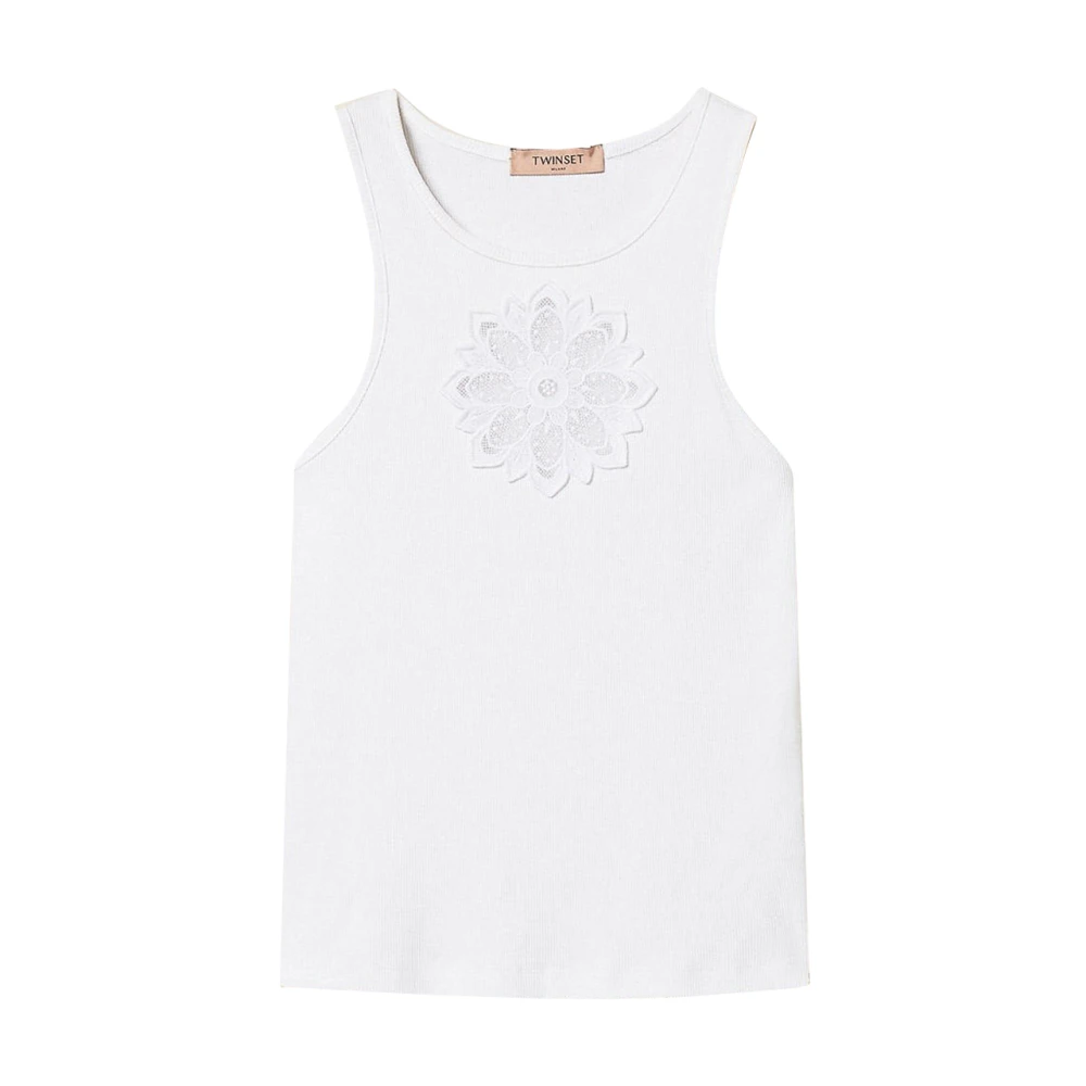 Twinset Women's White Sleeveless Tops, M, Tank Top