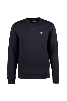 Marinblå Crew-Neck Sweatshirt med Borstad Bomull