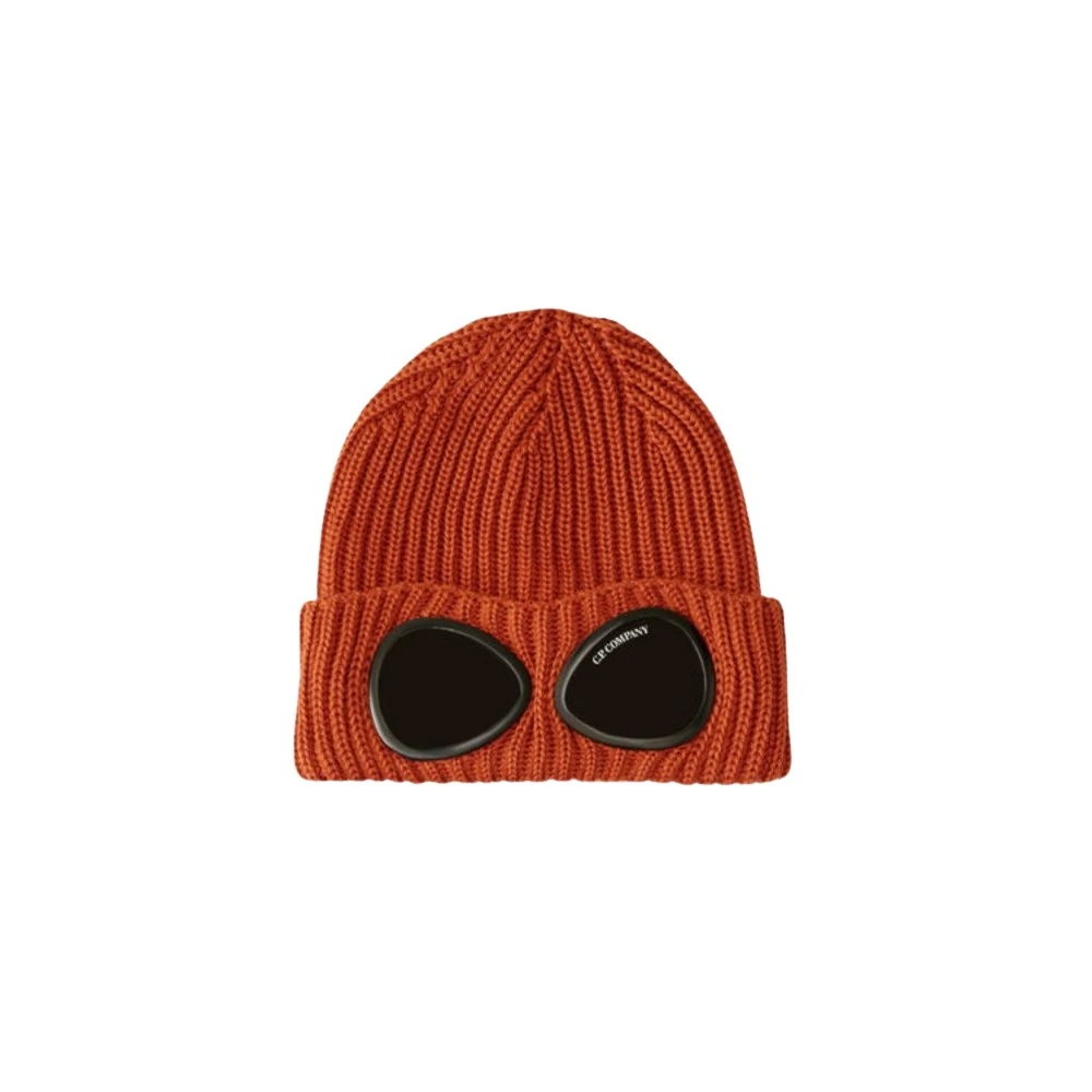 C.p. Company Unisex Orange Accessories, One Size, Merino Wool Knit Cap