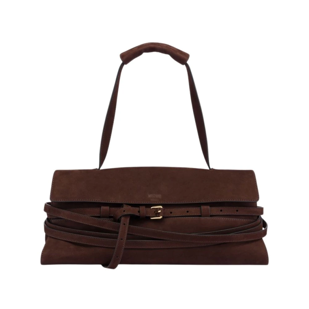 Moschino Women's Brown Tie Me Shoulder Bag - Shoulder Bags - One Size - Bags
