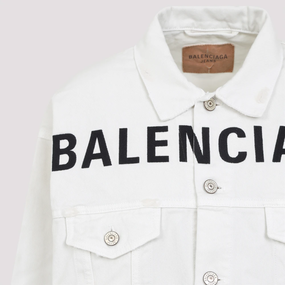 Balenciaga Witte Katoenen Jas White Dames