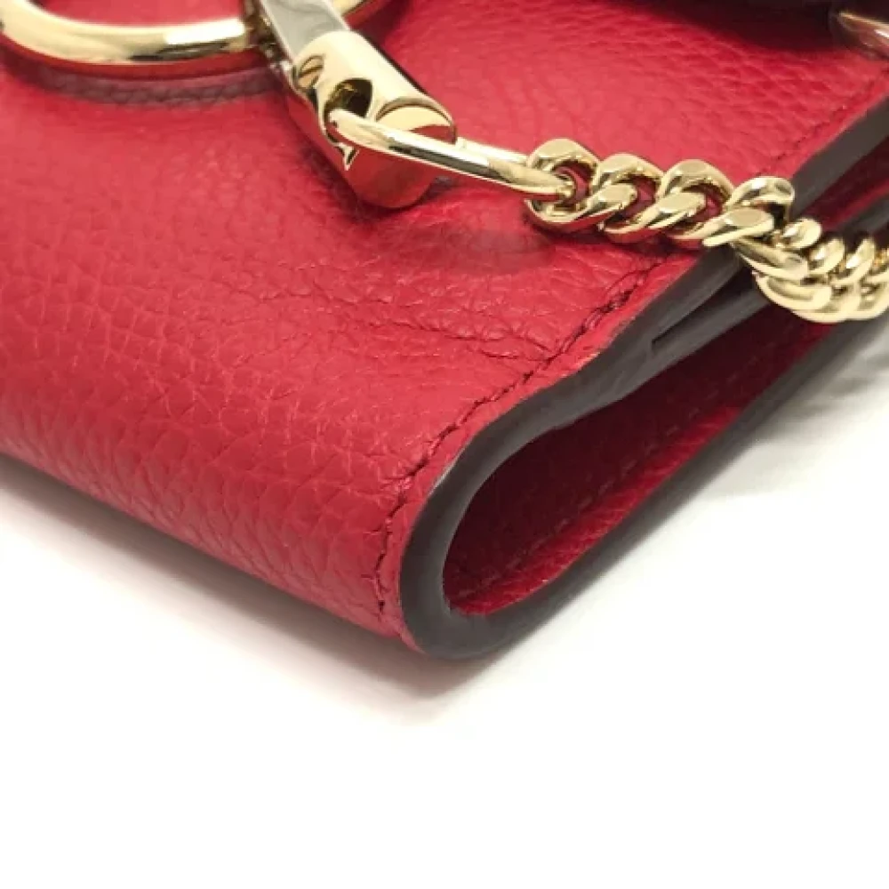 Chloé Pre-owned Leather wallets Red Dames