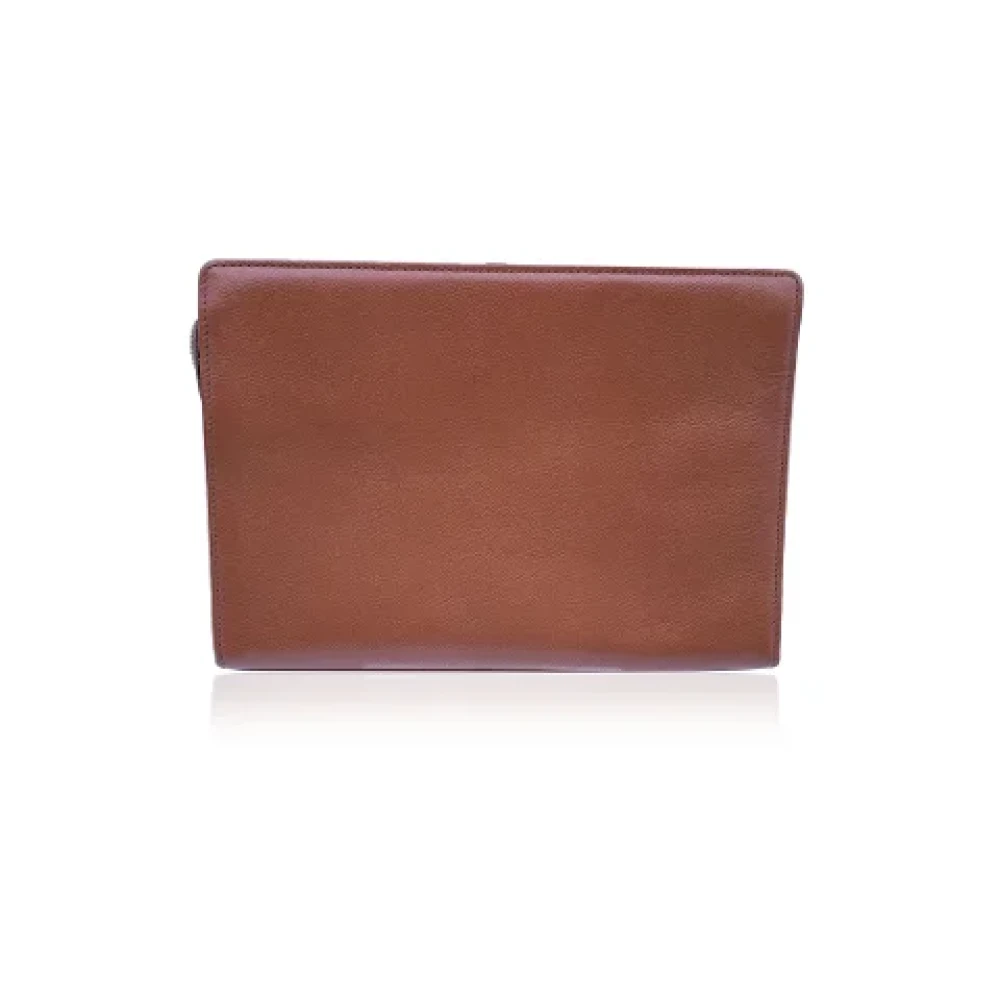 Yves Saint Laurent Vintage Pre-owned Leather clutches Brown Dames