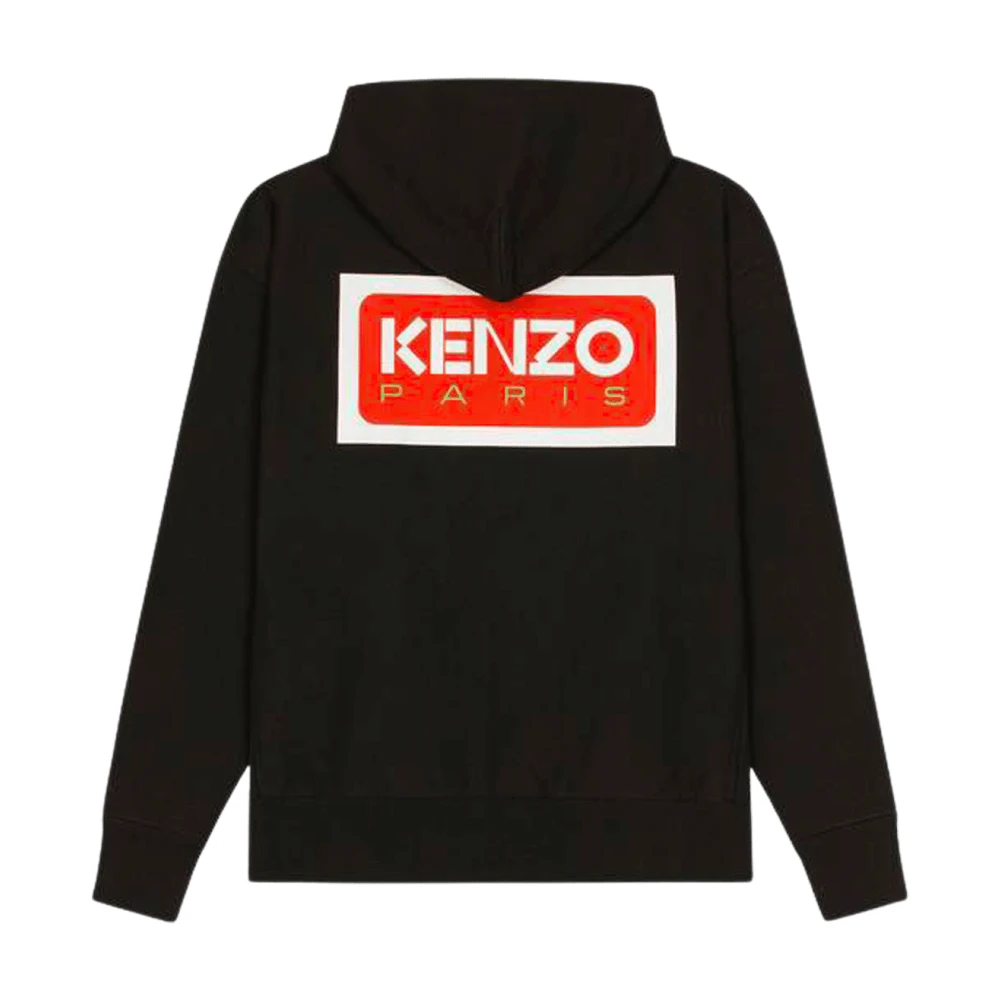 Kenzo Oversized Zip Hoodie met Paris Logo Black Heren