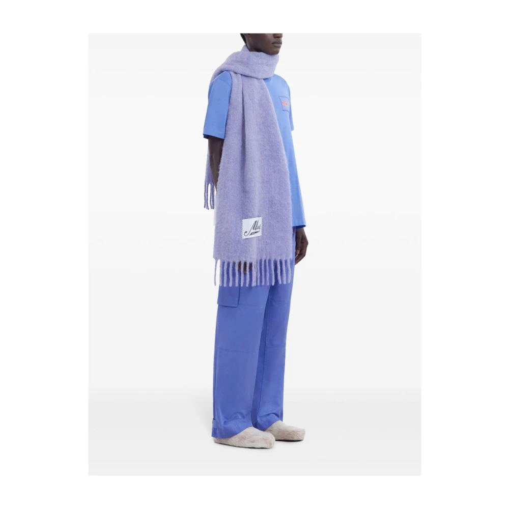 Marni Blauw Katoen Logo Patch T-shirt Blue Heren