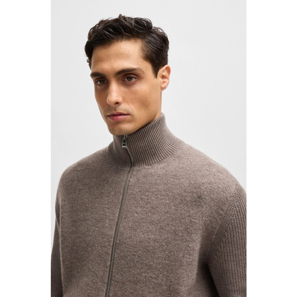 Boss Elegant Beige Cardigan Emeraviglio Brown Heren