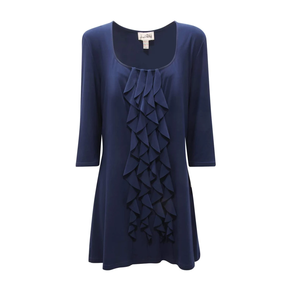 Joseph Ribkoff Blue Short Dresses, Female, 2XL, Navy 3/4 Sleeve Wool Dress