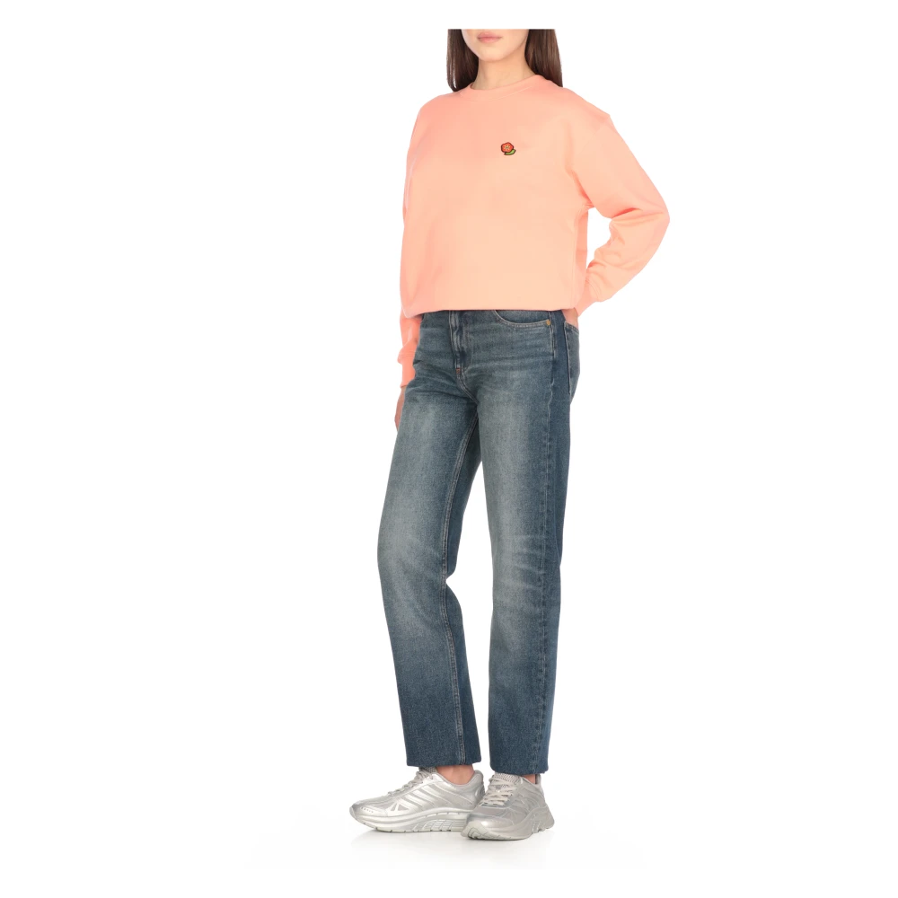 Kenzo Roze Katoenen Sweatshirt met Bloemenborduursel Pink Dames