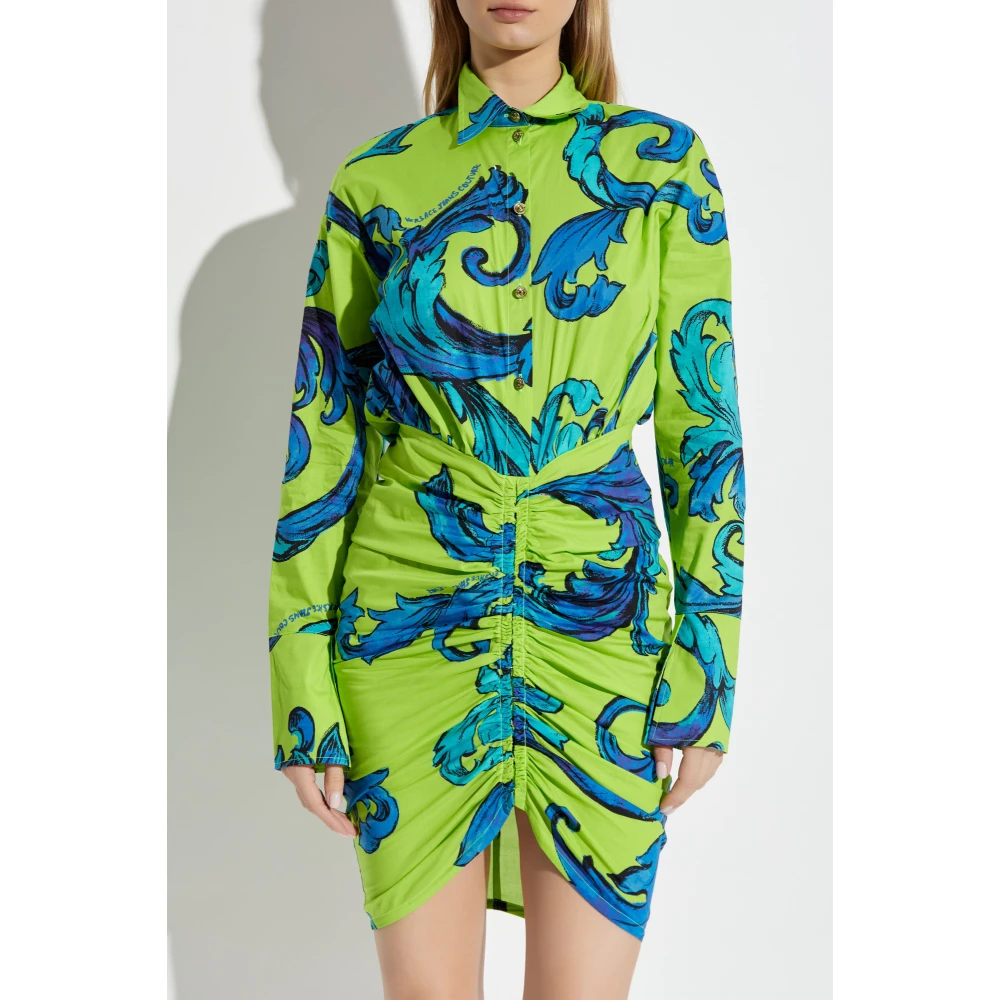 Versace Jeans Couture Jurk met logo Green Dames