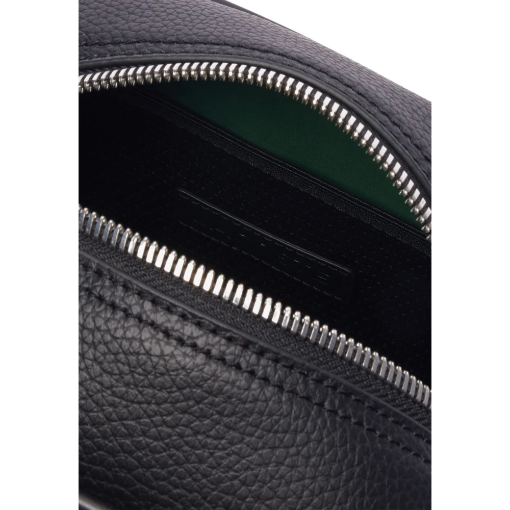 Lacoste Tennis-geïnspireerde leren toilettas Black Dames