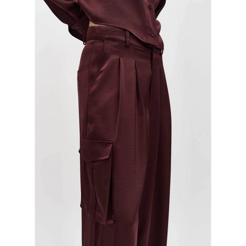 MbyM Rode satijnen cargo broek Valo Red Dames