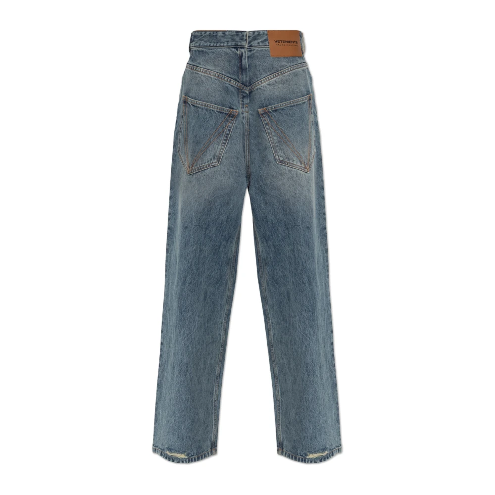 Vetements Blå Back To Front Jeans
