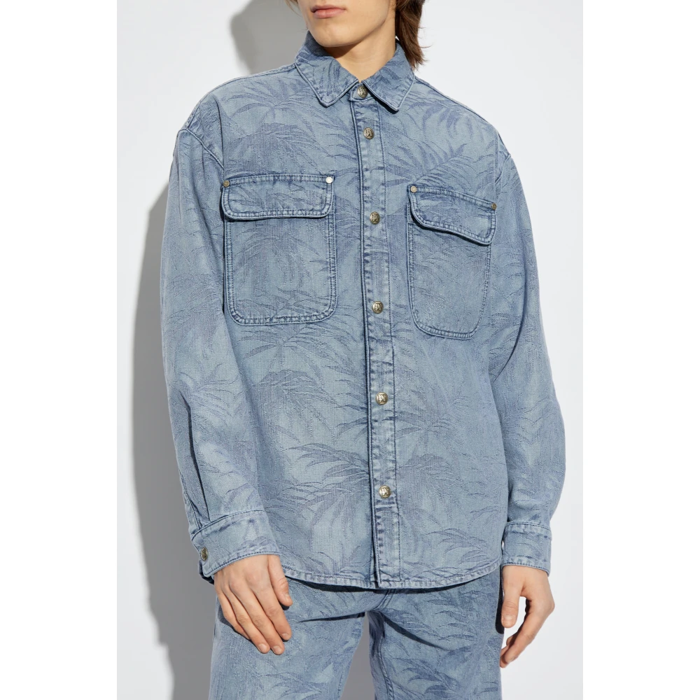 Palm Angels Denim overhemd Blue Heren