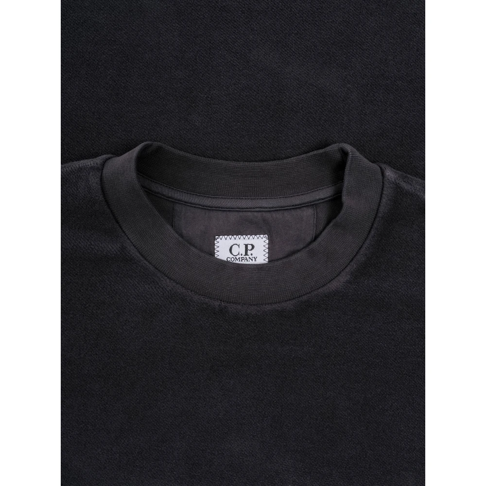 C.P. Company Diagonal Fleece Crew Neck Sweatshirt Black Heren