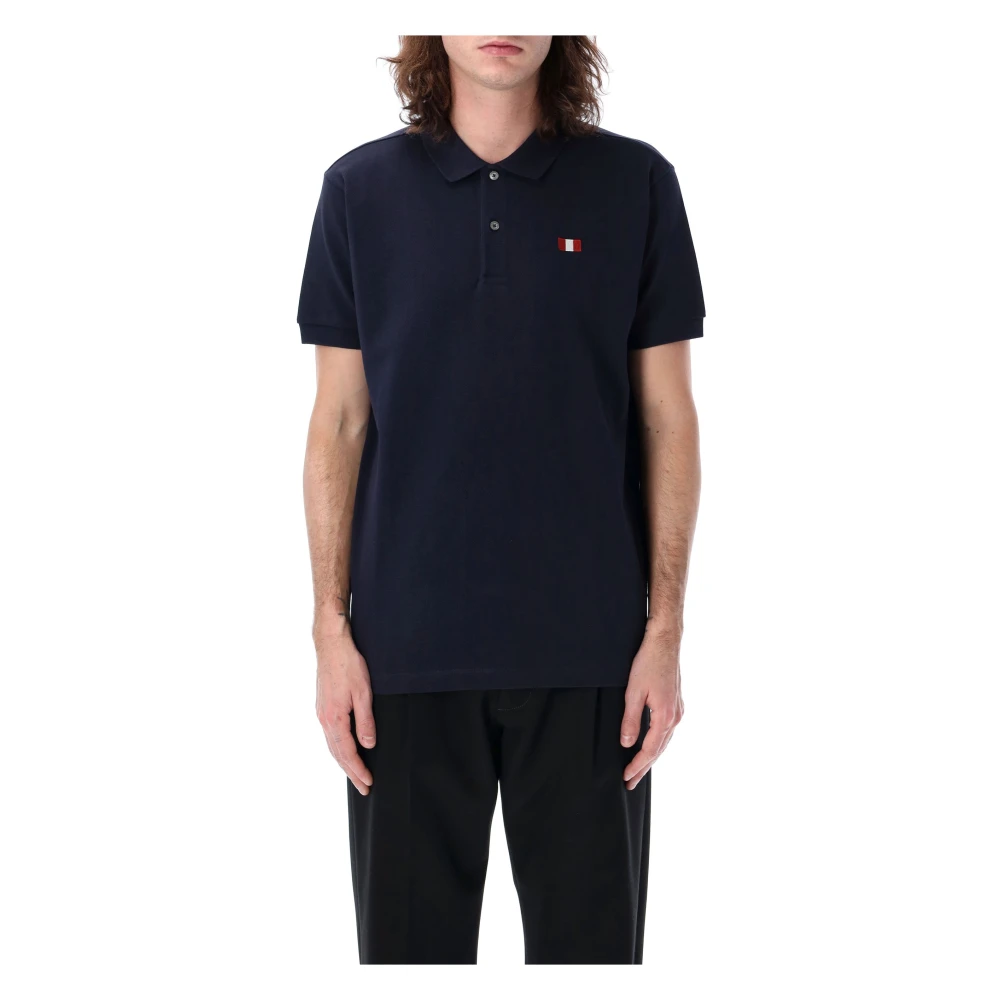 Bally Navy Blue Polo Shirt met Borduursels Blue Heren