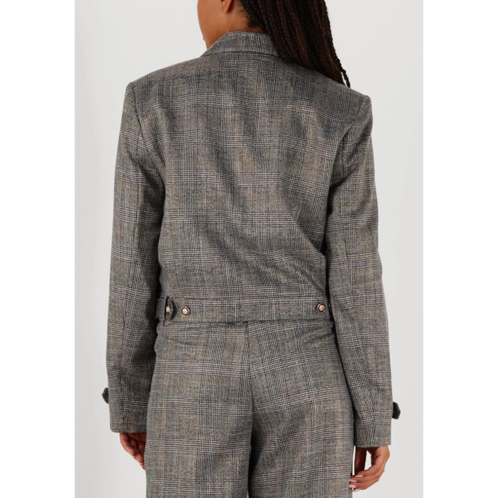Aaiko Chique Tweed Blazer met Glitterdraad Gray Dames