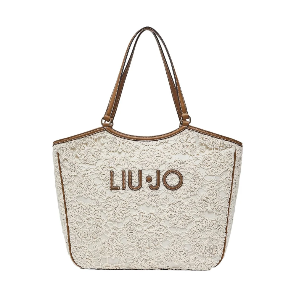 Liu Jo Vrouw Beige Tassen Dames, One Size, Crème Handtas Met Gehaakt Borduursel