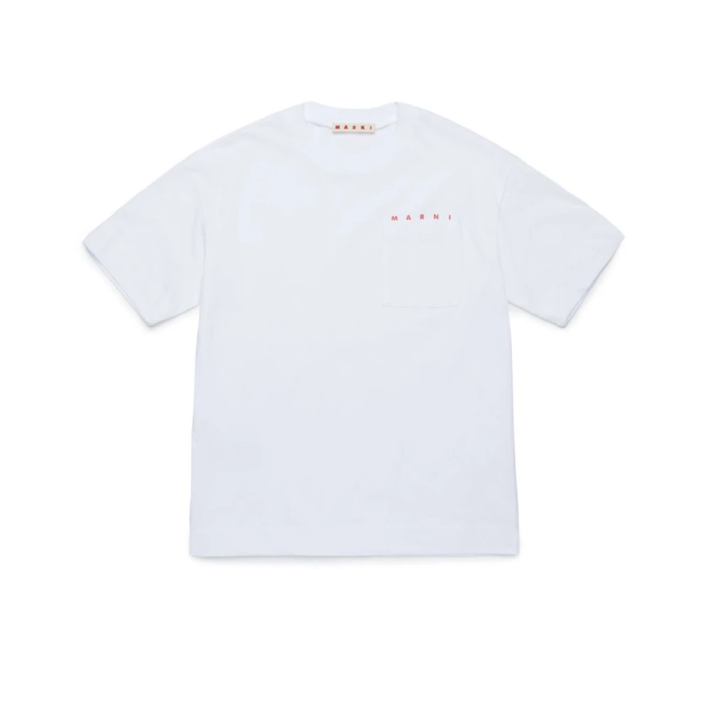 Marni Men's White T-Shirt With Pocket