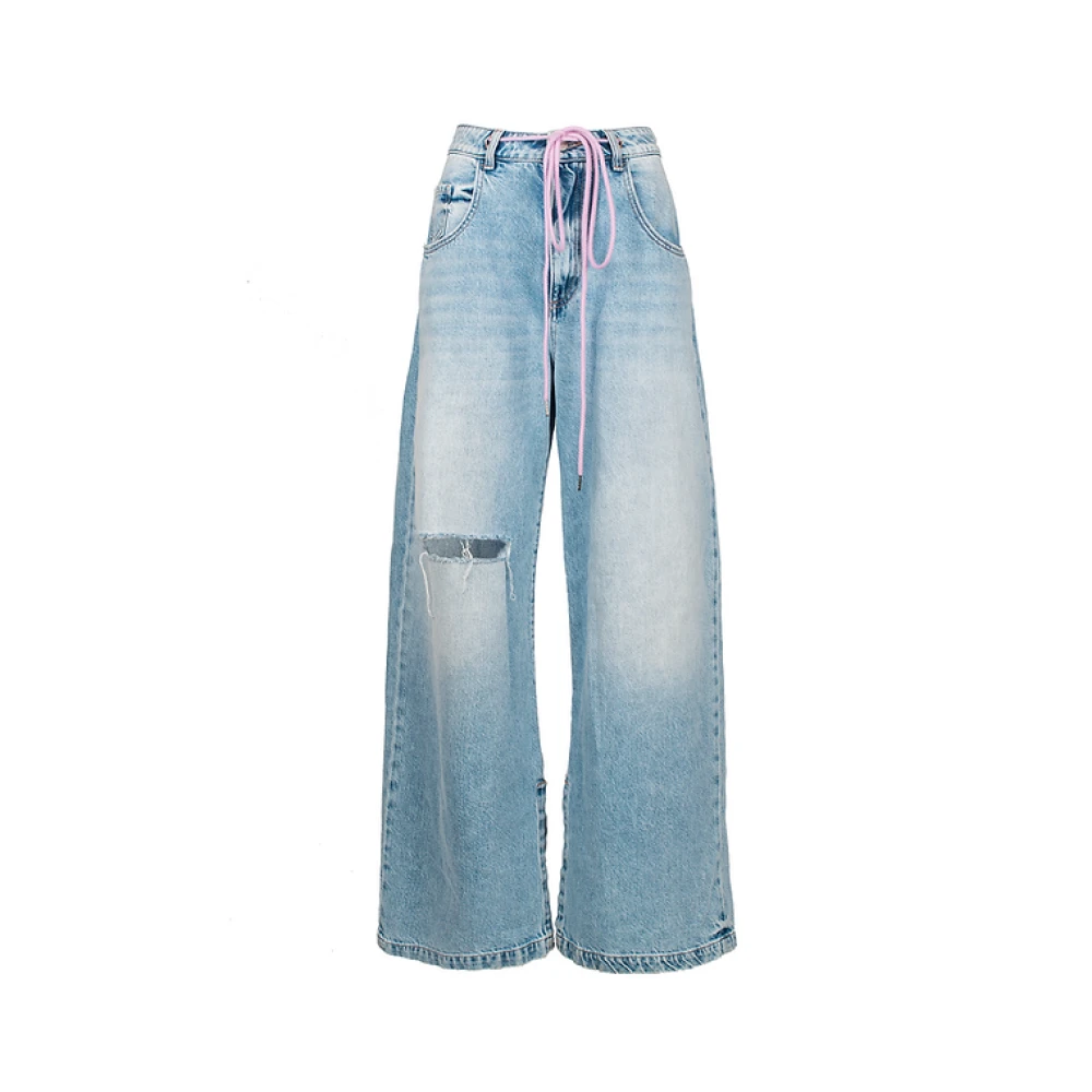 Icon Denim Wide Leg Dual Rise Denim Jeans Blue Dames