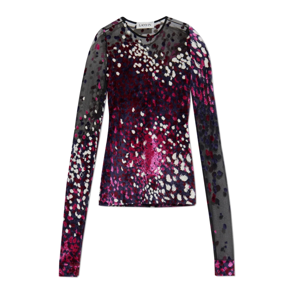 Lanvin Jersey Top met Velvet Manchetten Multicolor Dames