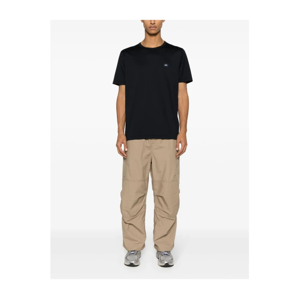 C.P. Company Gemerceriseerd Jersey T-shirt met Logo Blue Heren