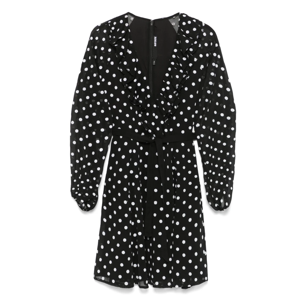 Rotate Birger Christensen Zwarte Mini-jurk met Pofmouwen Black Dames