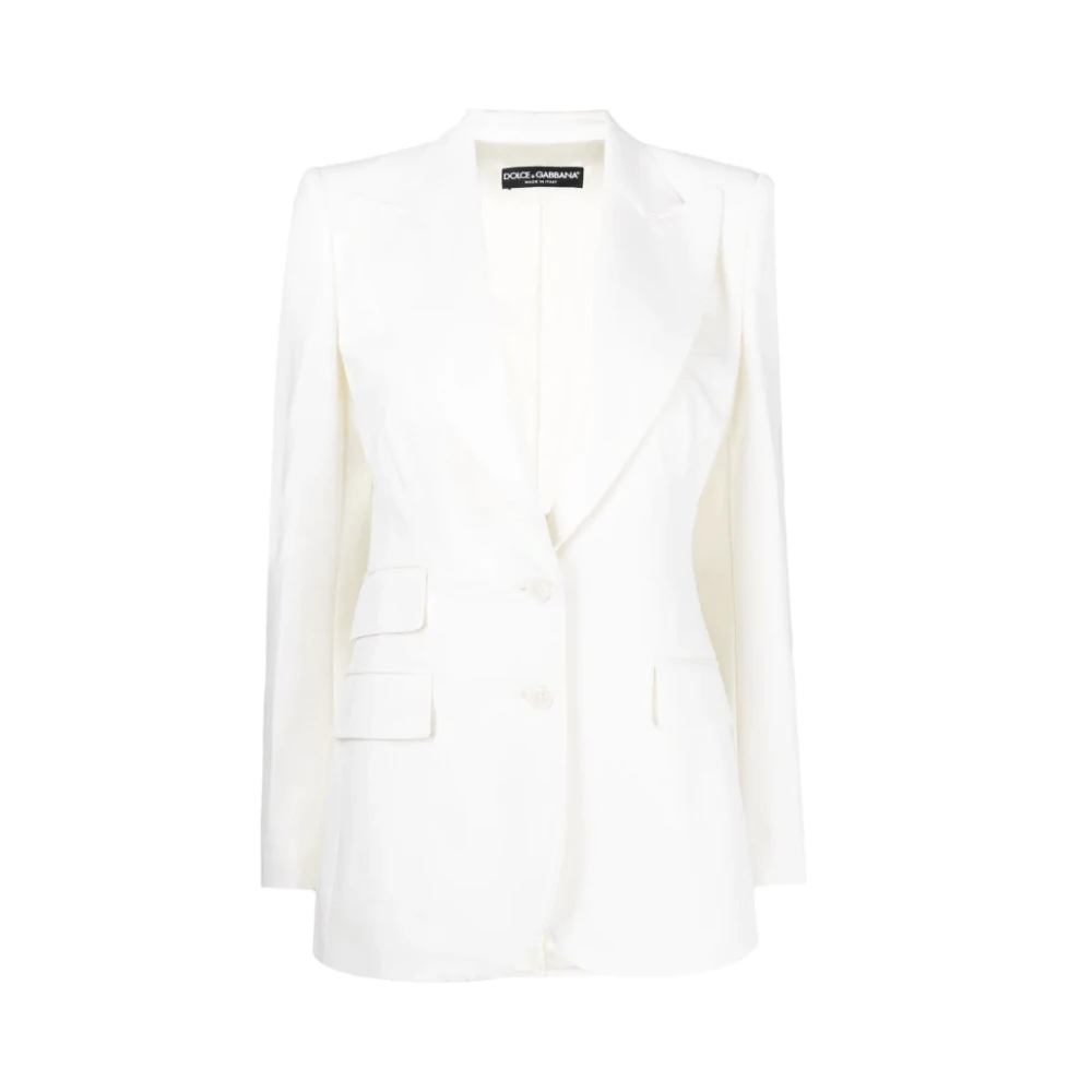 Dolce & Gabbana Stijlvolle Ivory Witte Blazer White Dames
