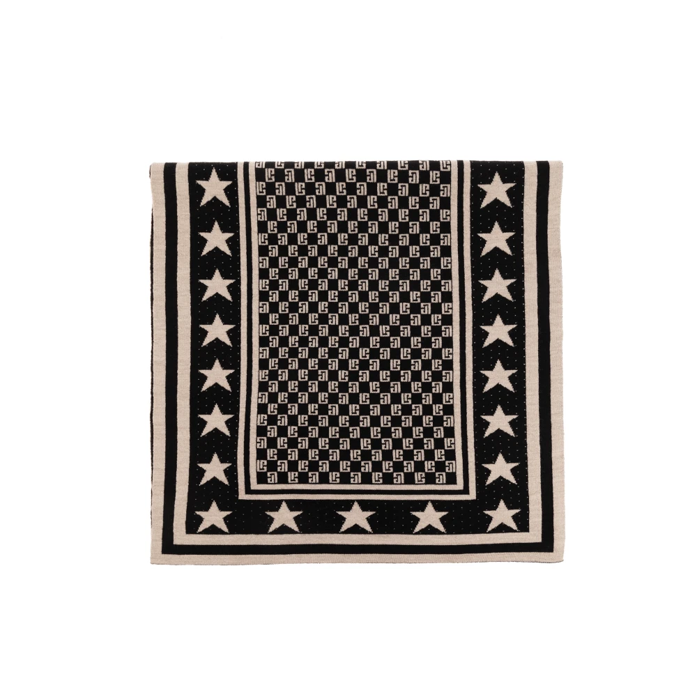 Balmain Mini Monogram Stars omkeerbare sjaal Black Heren