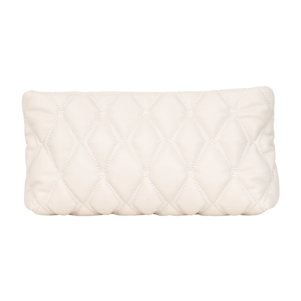 Elisabetta Franchi Geëmbosseerde witte clutch handtas herfst winter Beige Dames