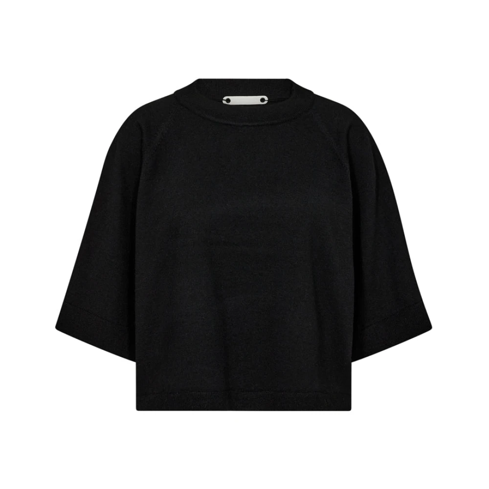 Co'Couture Svart Stickad Oversized Tröja Black, Dam